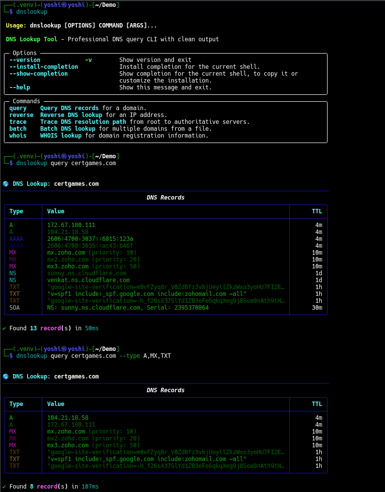 Table Output