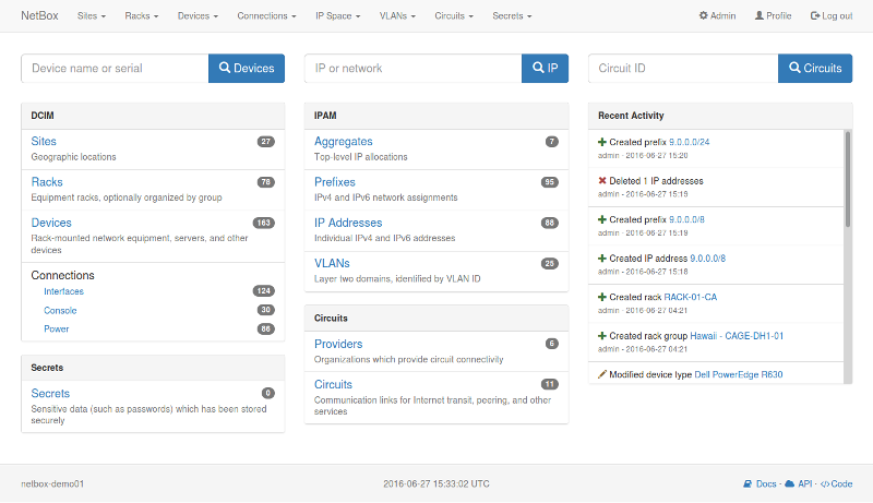 Main page Screenshot of main page