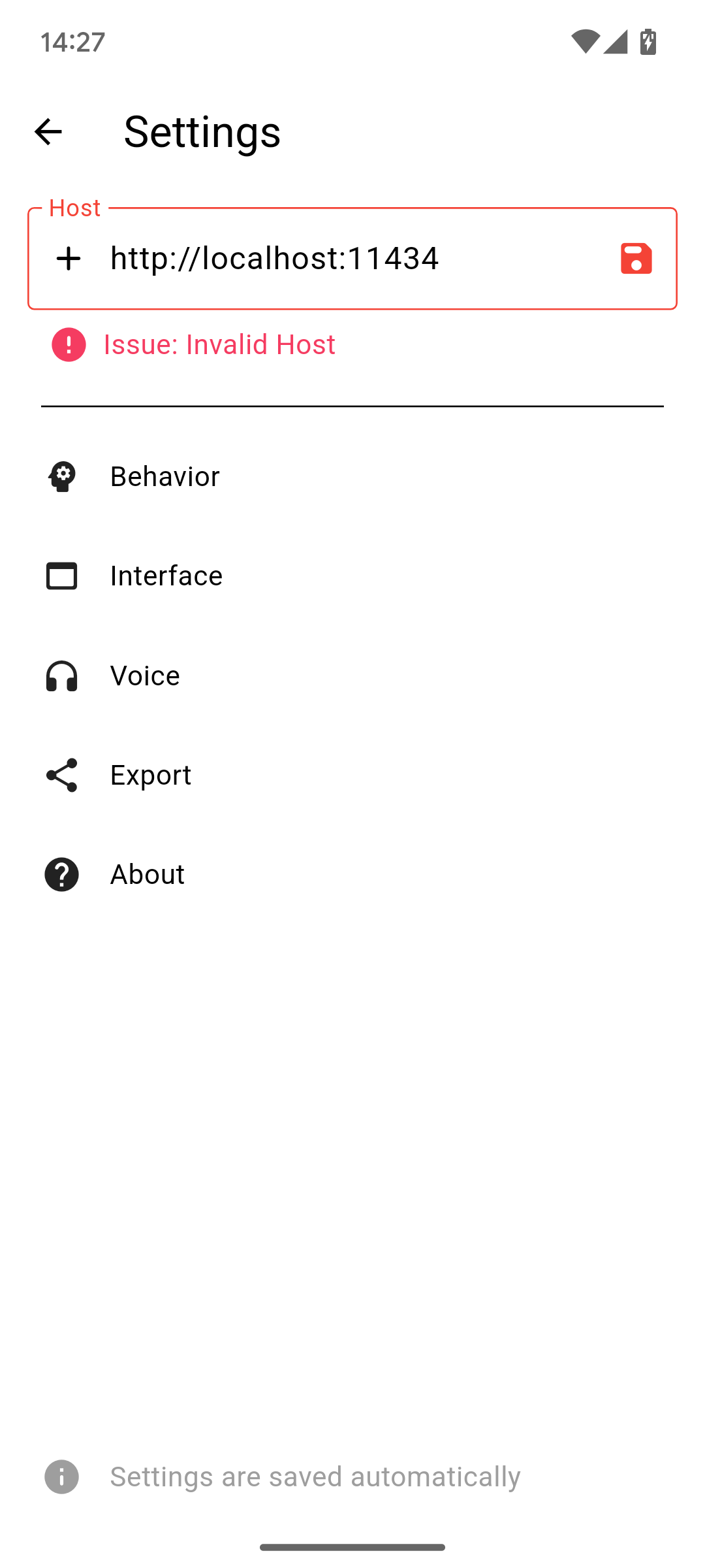 set host input