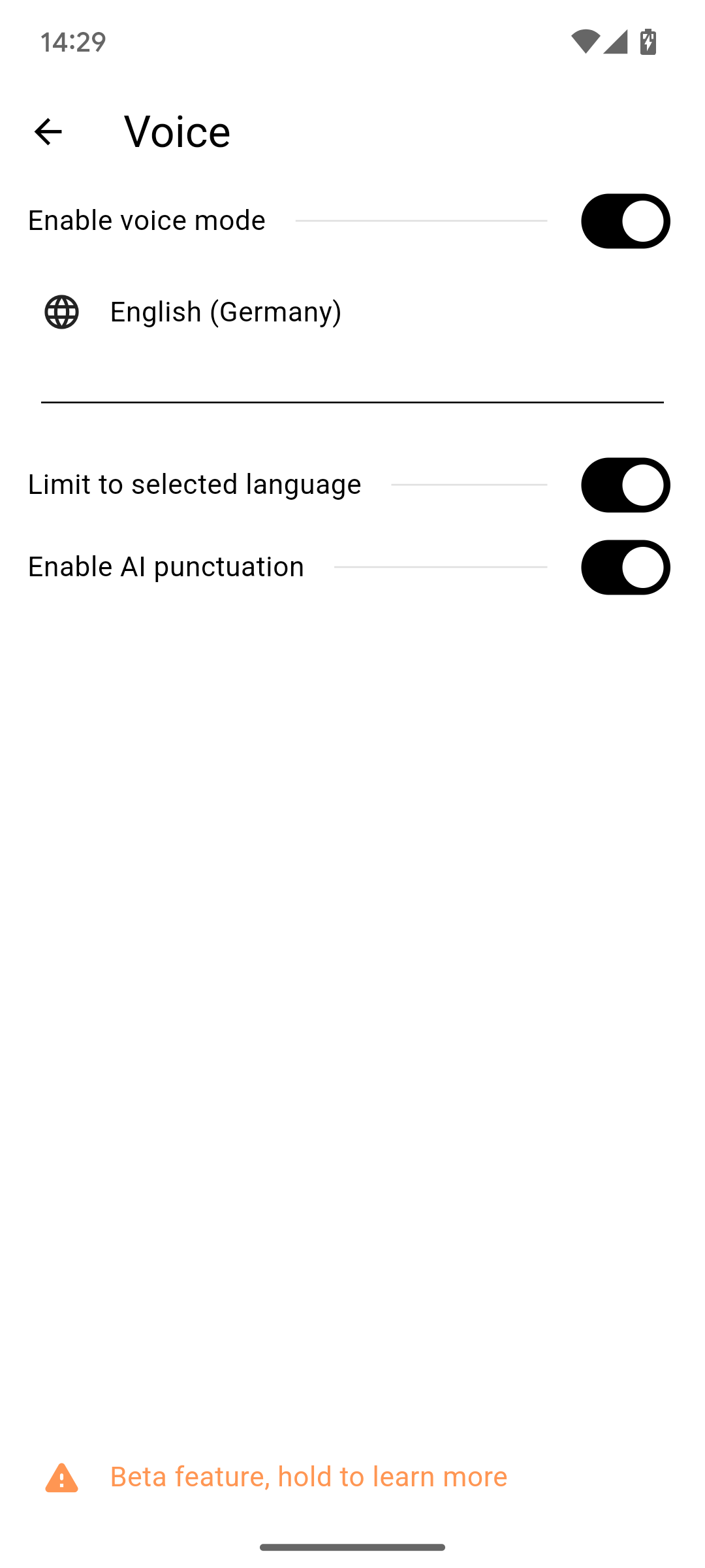 language dialog