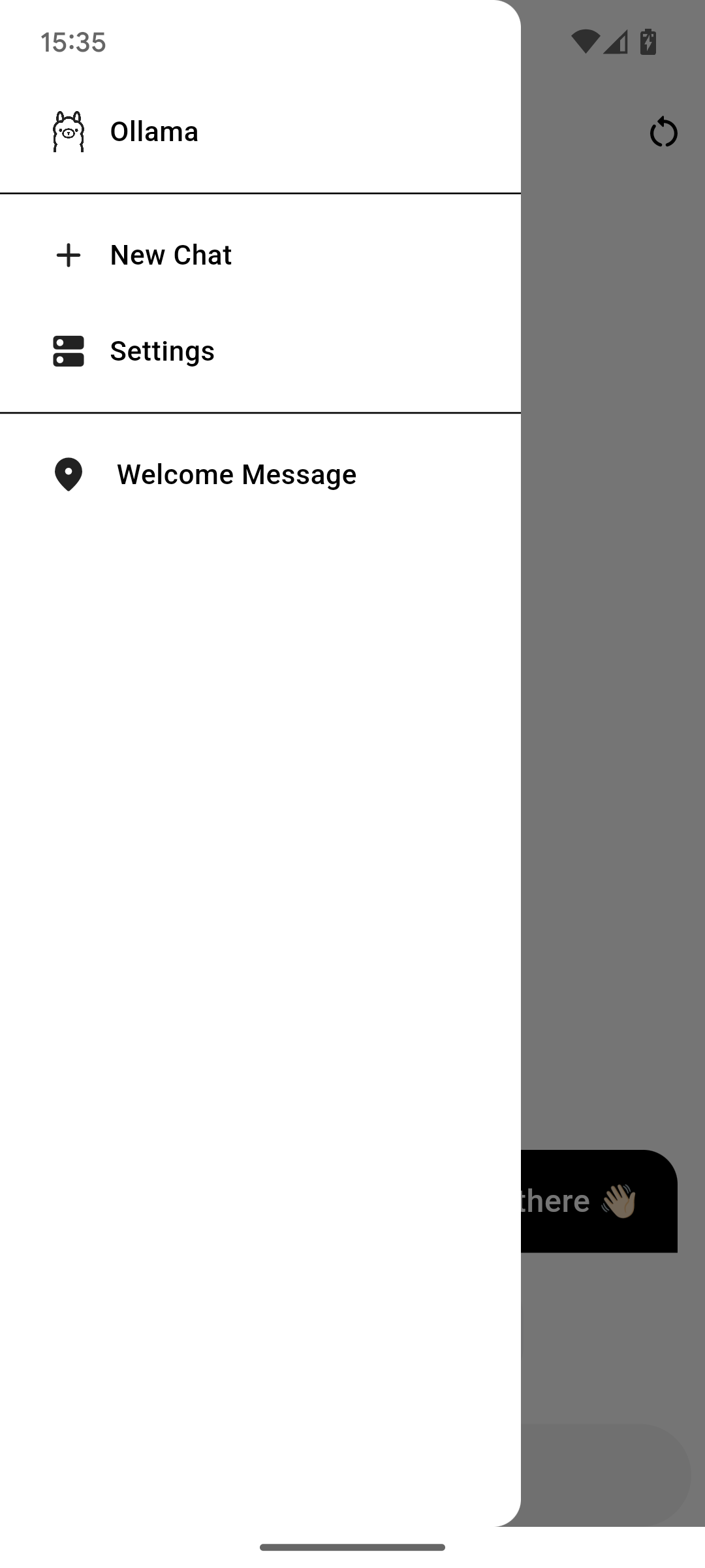 side menu with chat